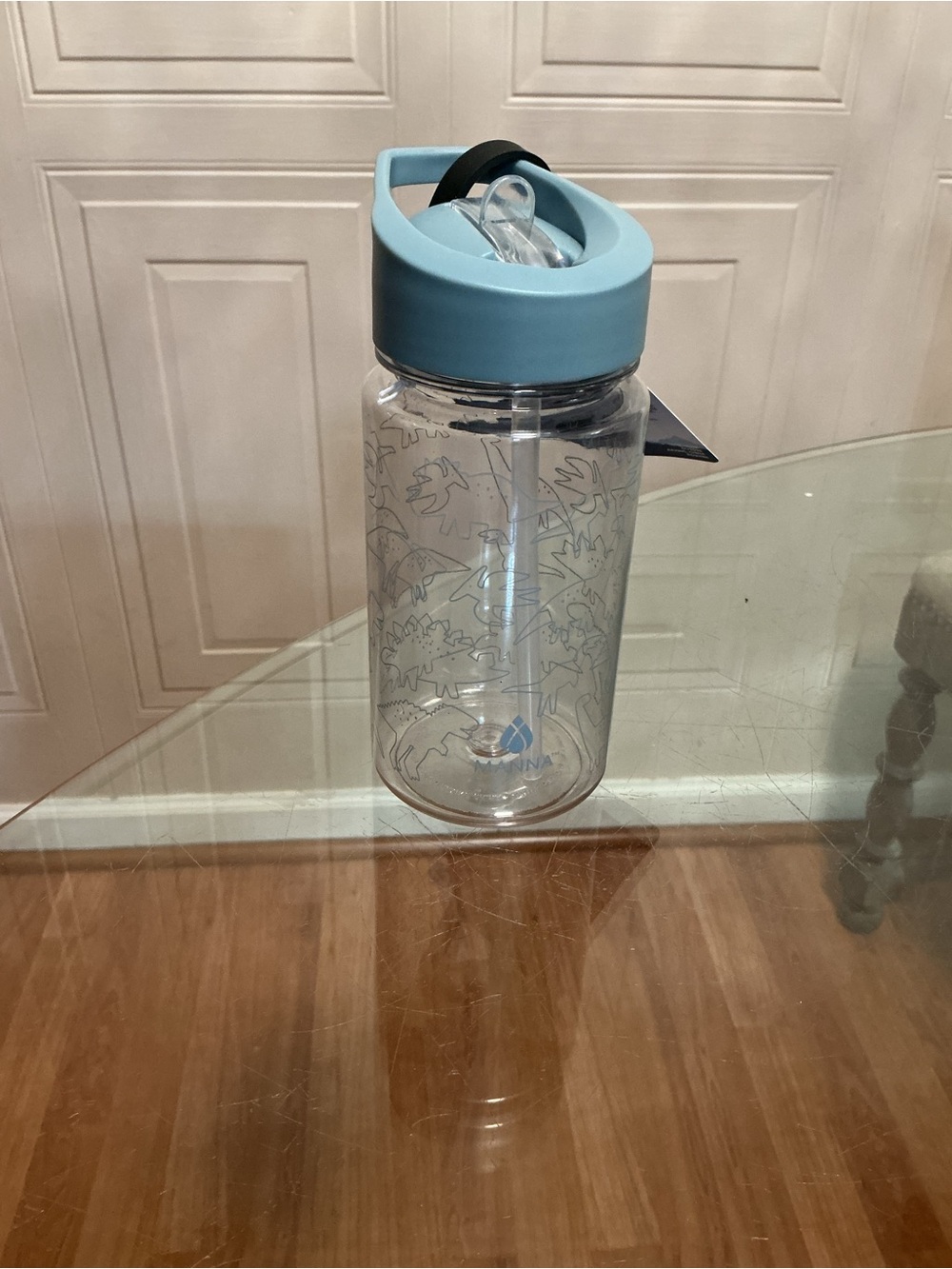 Manna Motive Reusable Sport Water Bottle, 15 Oz  With Name Tag Flip Up Straw